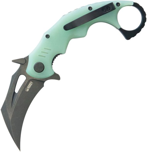 Kubey Mini Wrath Karambit Linerlock - Jade Black Oxide