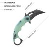 Kubey Mini Wrath Karambit Linerlock - Jade Black Oxide