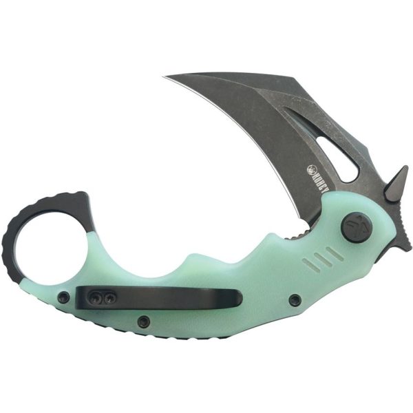 Kubey Mini Wrath Karambit Linerlock - Jade Black Oxide