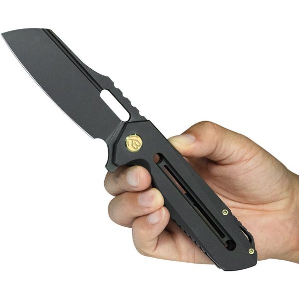 Kubey Atlas Framelock Black Ti M390 Folding Knife