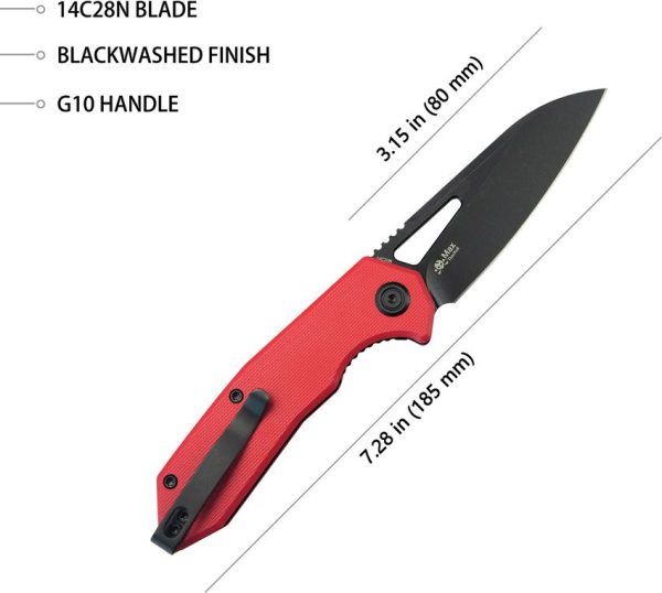 Kubey Vagrant Linerlock Red G10 AUS-10A Folding Knife