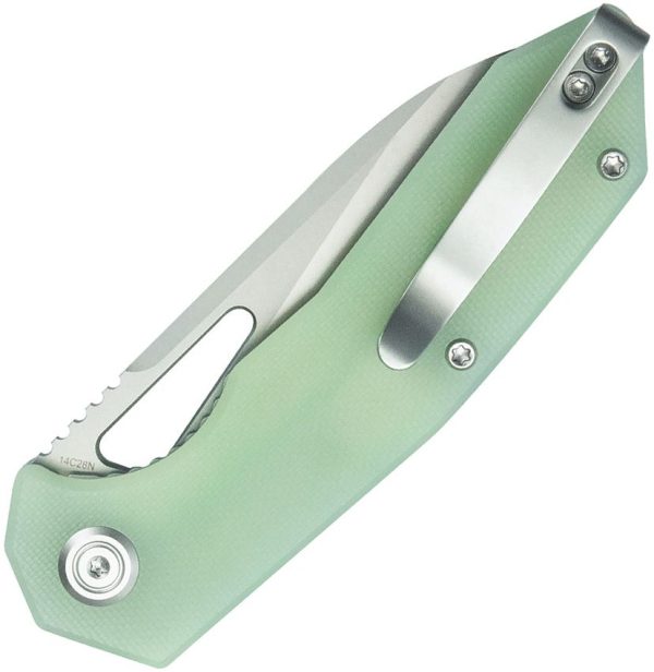 KUB291M_add_01.jpg Kubey Vagrant Linerlock Jade G10 14C28N Folding Knife