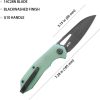 Kubey Vagrant Linerlock Jade G10 14C28N Black Stonewash