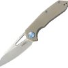 KB Knives Vagrant Linerlock Folding Knife 3" Bohler M390 Tan G10