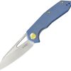 KB Knives Vagrant Linerlock Folding Knife 3" M390 Blue Micarta