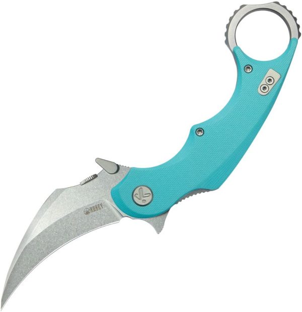 Kubey Rogue Pikal Karambit Tiffany Blue G10 14C28N