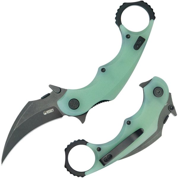 Kubey Rogue Karambit Black Jade G10 Folding Knife