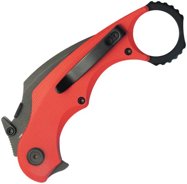 Kubey Rogue Pikal Karambit Red G10 Linerlock