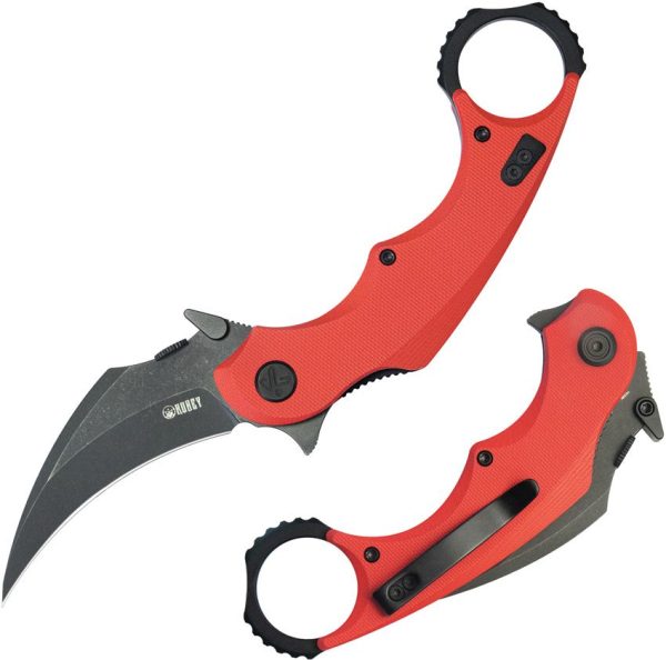 Kubey Rogue Pikal Karambit Red G10 Linerlock