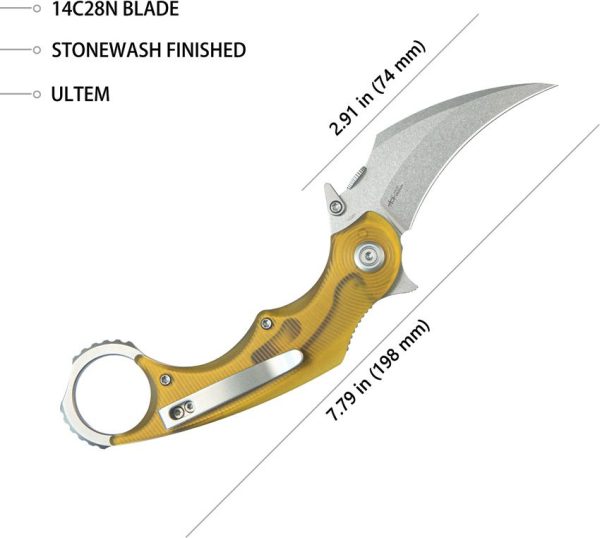 Kubey Rogue Pikal Karambit Ultem Linerlock