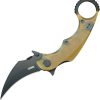 KUB298H.jpg Kubey Rogue Karambit Blackwash Amber Ultem
