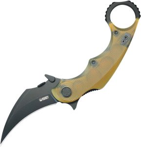 Kubey Rogue Karambit Blackwash Amber Ultem