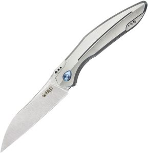 Kubey Barracuda Linerlock Gray Titanium 3.38in