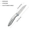 Kubey Barracuda Linerlock Gray Titanium 3.38in