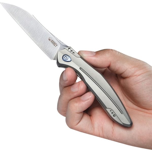 Kubey Barracuda Linerlock Gray Titanium 3.38in