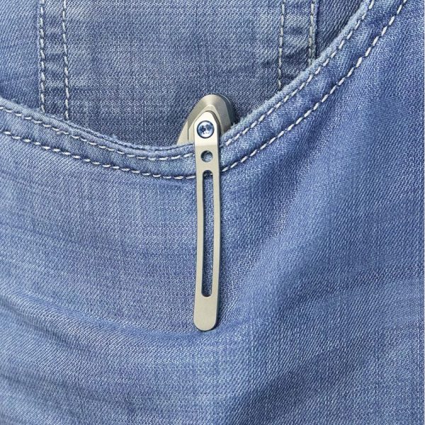 Kubey Barracuda Linerlock Gray Titanium 3.38in