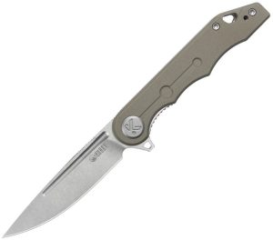 Kubey Mizo Linerlock Khaki G10 3.13in Blade