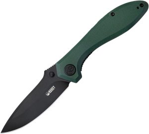 Kubey Ruckus Linerlock Folding Knife - Green G10 BlackWash
