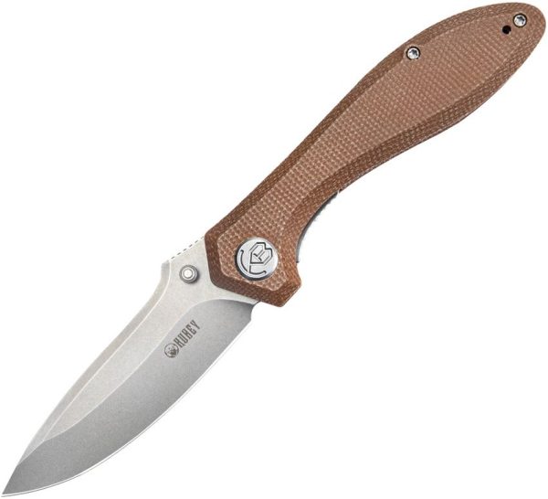 KUB314M.jpg Kubey Ruckus Linerlock Folding Knife - Tan Canvas Micarta