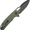 Kubey RDF Button Lock OD Green G10 Folding Knife