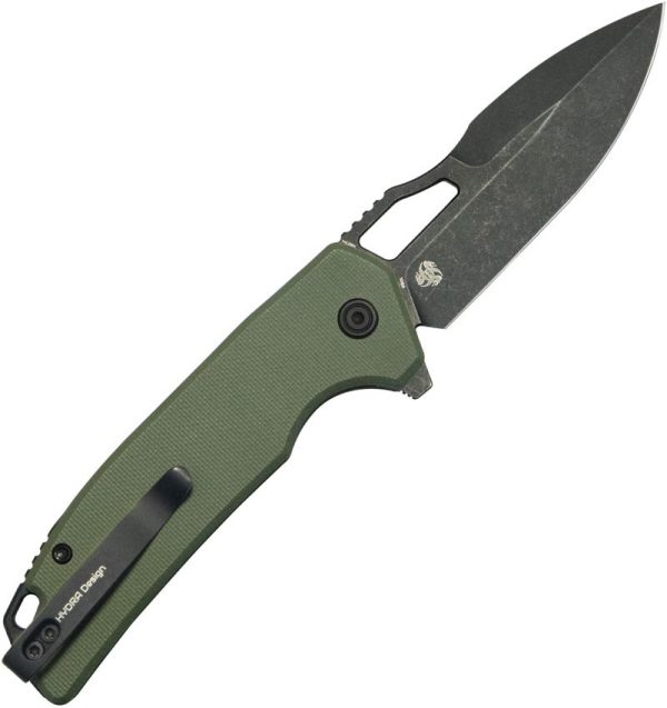 Kubey RDF Button Lock OD Green G10 Folding Knife