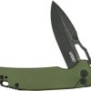 Kubey RDF Button Lock OD Green G10 Folding Knife