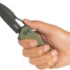 Kubey RDF Button Lock OD Green G10 Folding Knife