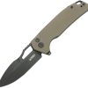 Kubey RDF Button Lock Tan G10 Folding Knife