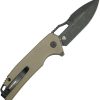 Kubey RDF Button Lock Tan G10 Folding Knife