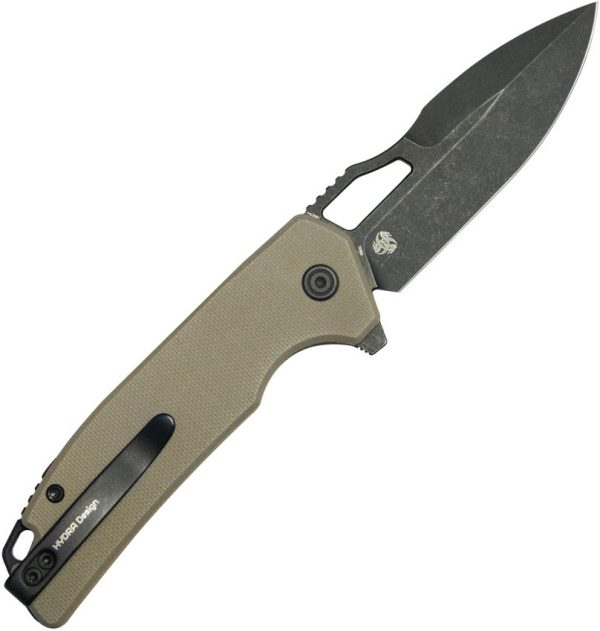 Kubey RDF Button Lock Tan G10 Folding Knife