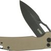 Kubey RDF Button Lock Tan G10 Folding Knife
