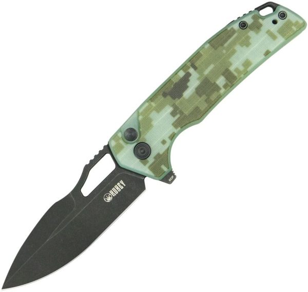 Kubey RDF Button Lock Camo G10 Folding Knife