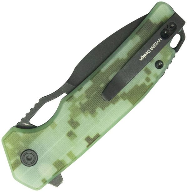 Kubey RDF Button Lock Camo G10 Folding Knife