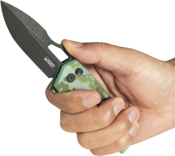 Kubey RDF Button Lock Camo G10 Folding Knife