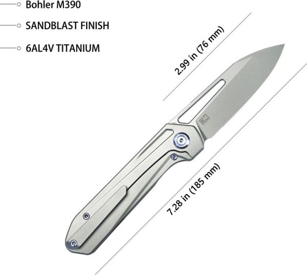 Kubey Royal Framelock Titanium Gray M390 Blade