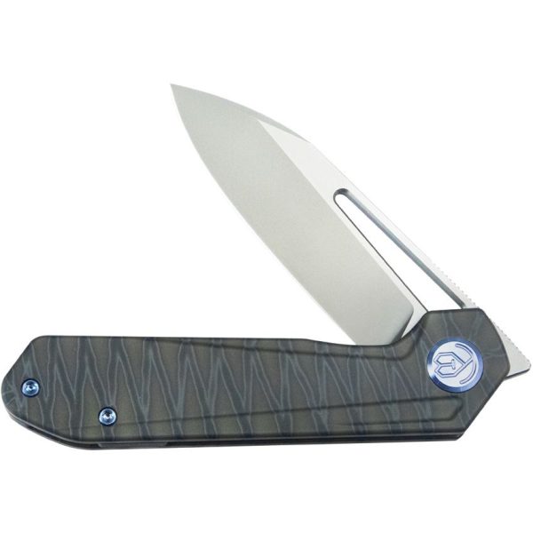 Kubey Royal Framelock Flame Titanium M390 Blade