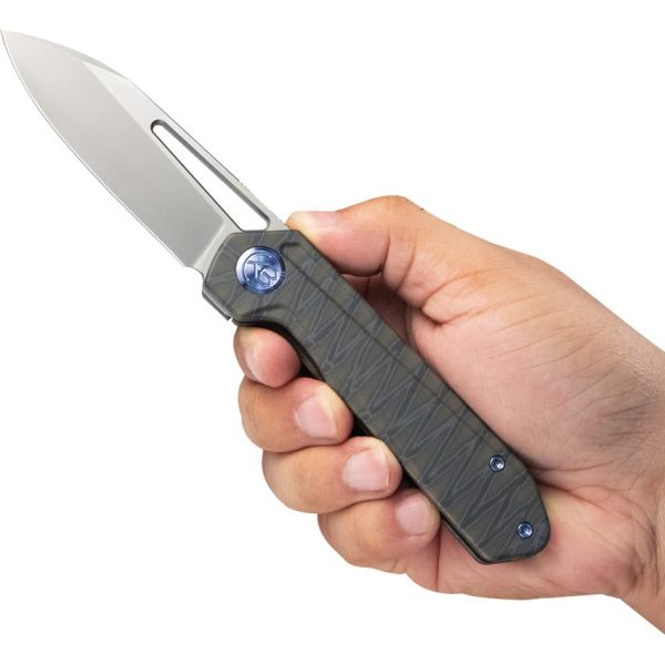 Kubey Royal Framelock Flame Titanium M390 Blade