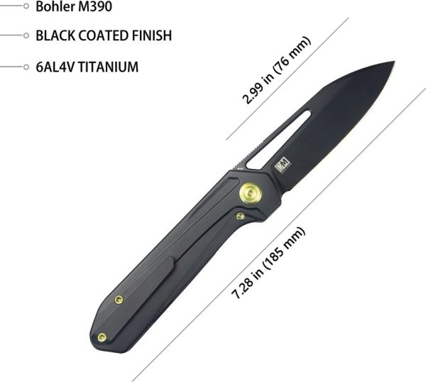 Kubey Royal Framelock Blackout Ti - M390 Blade