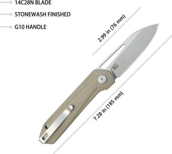 Kubey Royal Linerlock Tan - 14C28N G10
