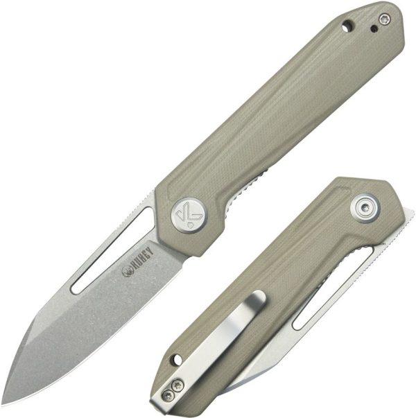 Kubey Royal Linerlock Tan - 14C28N G10