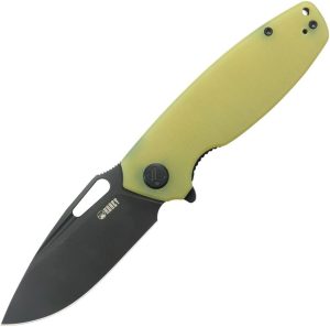 Kubey Tityus BlackWash Linerlock - Yellow G10