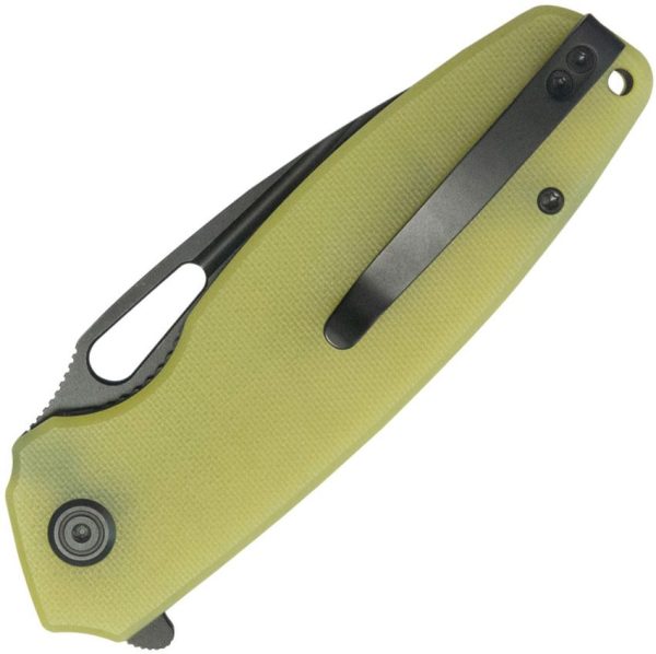 Kubey Tityus BlackWash Linerlock - Yellow G10