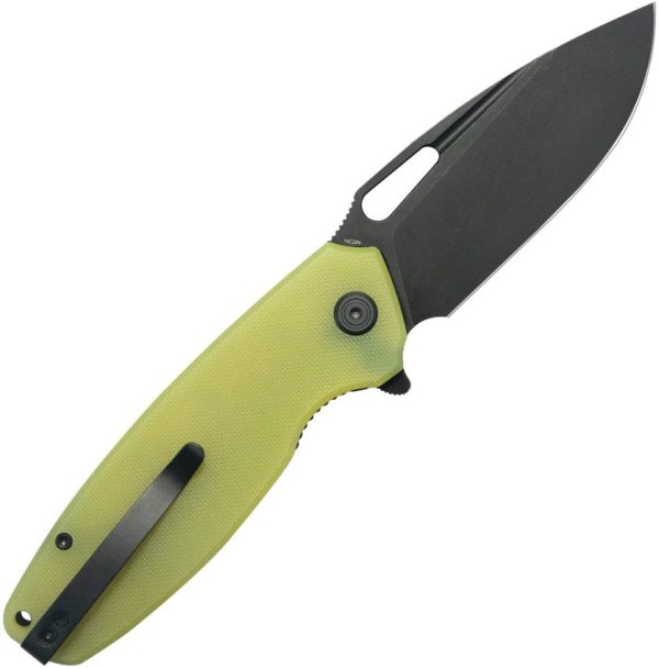 Kubey Tityus BlackWash Linerlock - Yellow G10