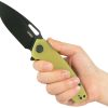 Kubey Tityus BlackWash Linerlock - Yellow G10
