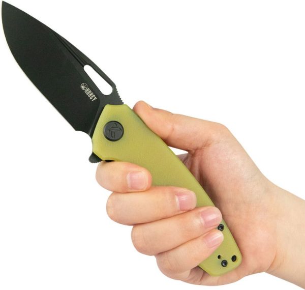Kubey Tityus BlackWash Linerlock - Yellow G10