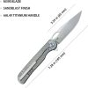 KB Knives Hydro Framelock Folding Knife 3" M390 Gray Titanium