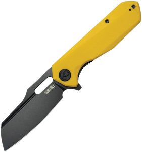 Kubey Atlas Linerlock - Yellow G10 Stonewash Blade