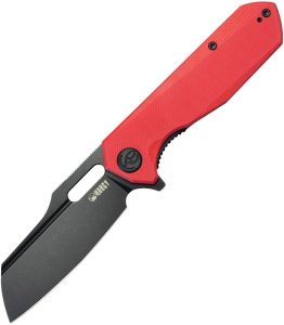 Kubey Atlas Linerlock - Red G10 Stonewash Blade