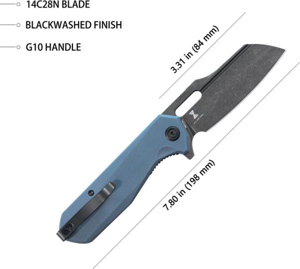 Kubey Atlas Linerlock - Slate Blue Stonewash
