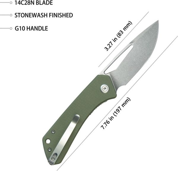 Kubey Thalia Front Flipper - OD Green G10